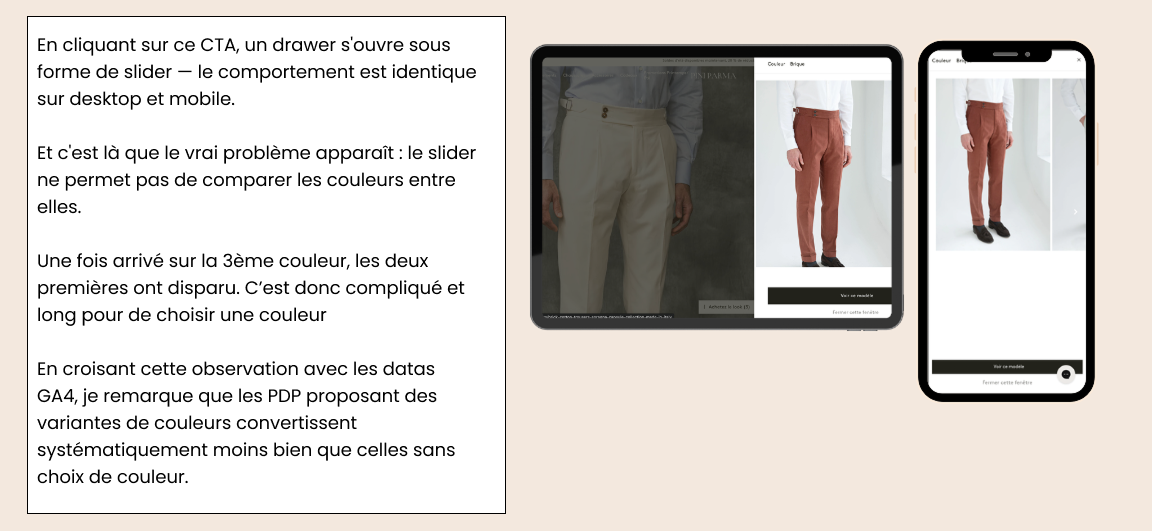 Friction — le slider empêche de comparer les couleurs entre elles